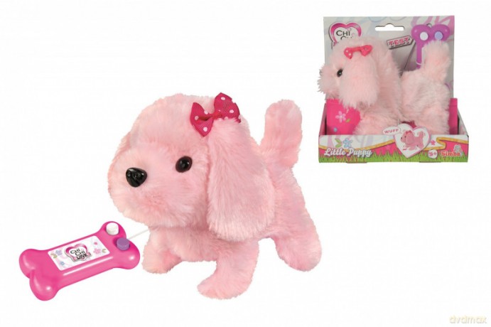 Maskotka Chi Chi Love Słodki szczeniak, na kabel, różowy, 17 cm