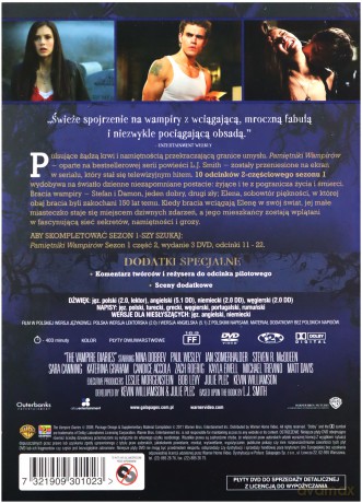 Pamiętniki wampirów sezon 1 cz. 1 [2DVD]