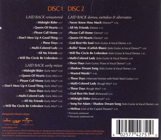 Gregg Allman: Laid Back [2CD]