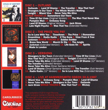 Spear Of Destiny: The Virgin Years [4CD]
