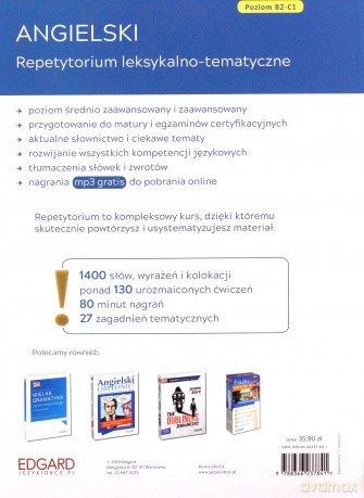 Angielski repetytorium leksykalno-tematyczne poziom B2-C1 - Joanna Szyke, Anna Grodzicka [KSIĄŻKA]