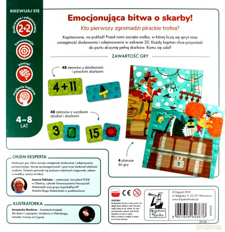 Gra matematyczna piraci na dodawanie i odejmowanie. Kapitan Nauka [GRA]