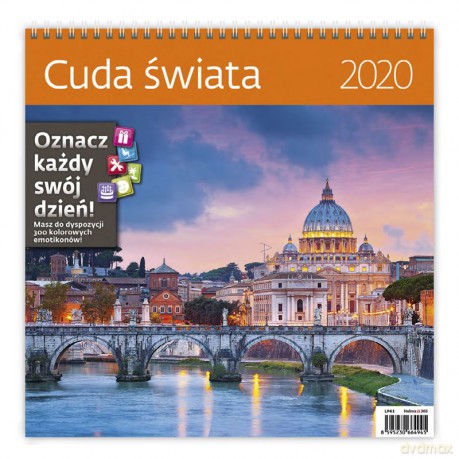 Kalendarz 2020 cuda świata 30x30 [KALENDARZ]