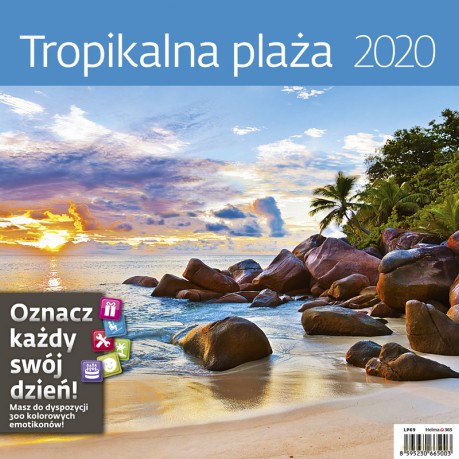 Kalendarz 2020 tropikalna plaża 30x30 [KALENDARZ]