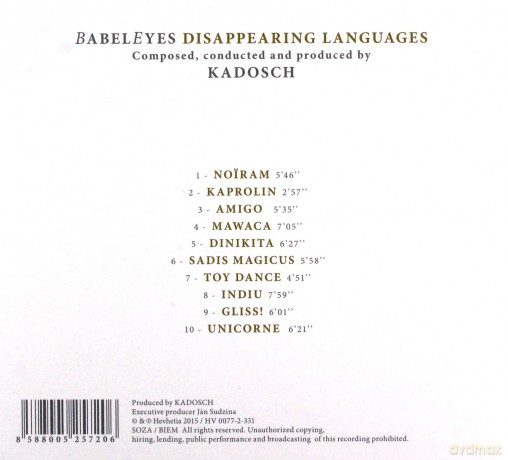 Kadosch Babel Eyes: Disappearing Languages [CD]