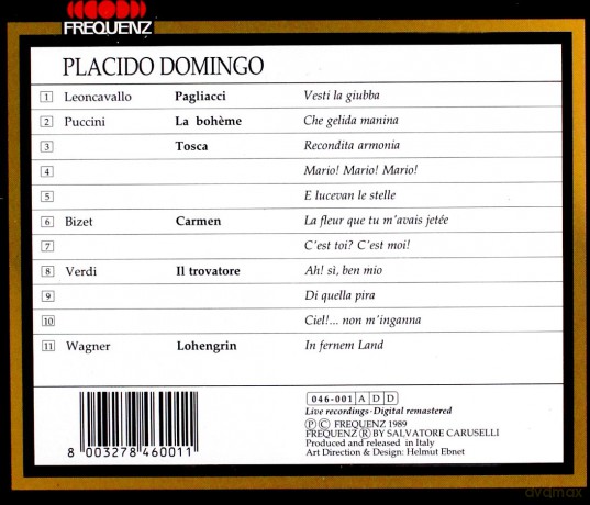 Placido Domingo: Le Grandi Voci: La Boheme, Pagliacci, Tosca, Il Trovatore, Carmen, Lohengrin) [CD]