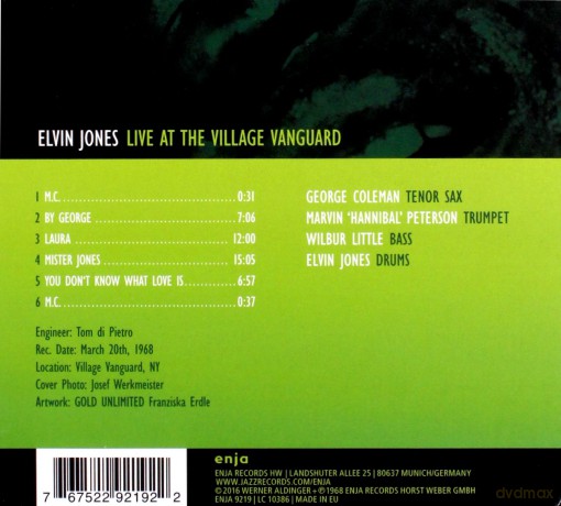 Elvin Jones: Live At The Village Vanguard [CD]