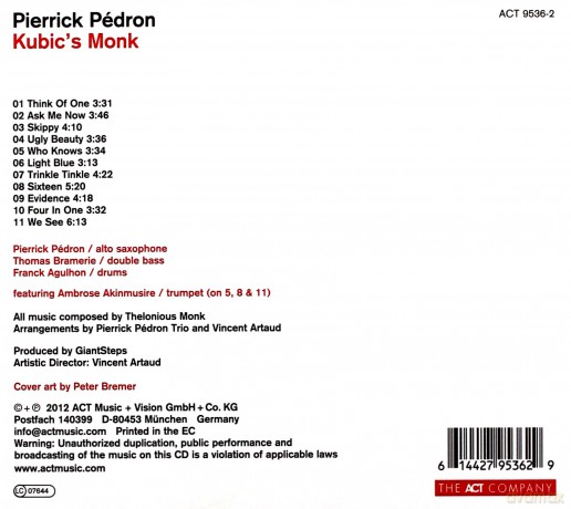 Pierrick Pedron: Kubic's Monk [CD]