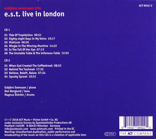 Esbjörn Svensson Trio e.s.t.: Live in London [2CD]