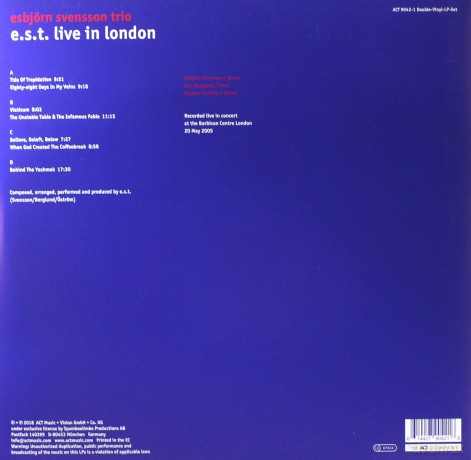 Svensson, Esbjörn Trio e.s.t.: Live in London [2xWinyl]