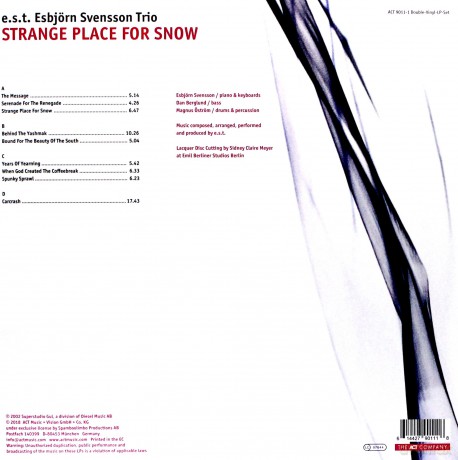 Svensson, Esbjörn Trio e.s.t.: Strange Place for Snow [2xWinyl]