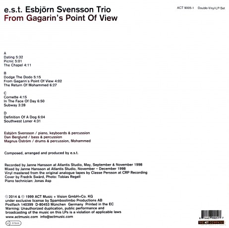 Esbjörn Svensson Trio e.s.t.: From Gagarin's Point of View [2xWinyl]