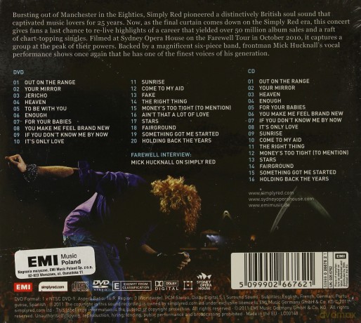 Simply Red: Farewell Live At Sydney Opera (digipack) [CD]+[DVD]