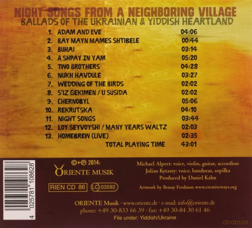 Alpert, Michael & Kytasty, Julian: Night Songs From A Neighboring Village [CD]