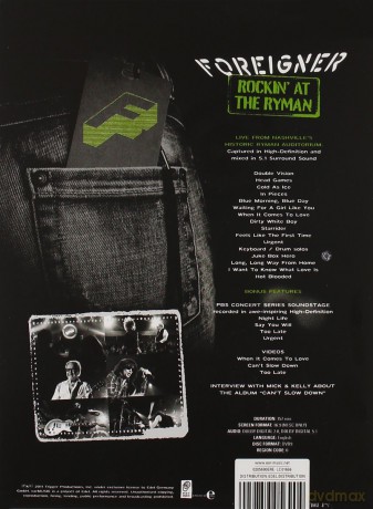 Foreigner: Rockin At The Ryman (jewel case) [DVD]