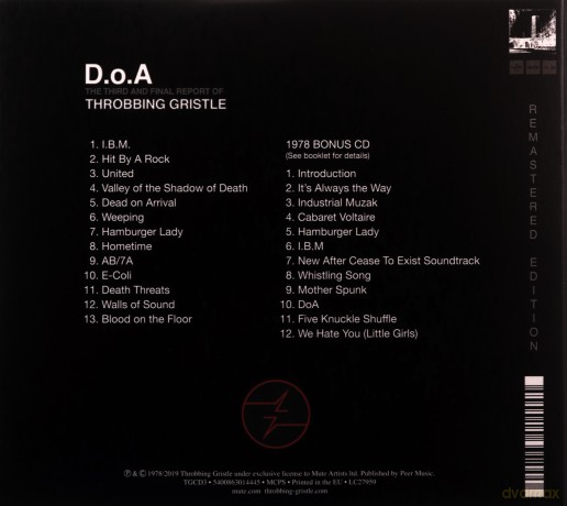 Throbbing Gristle: D.O.A. The Third And Final Report Of Throbbing Gristle [2CD]