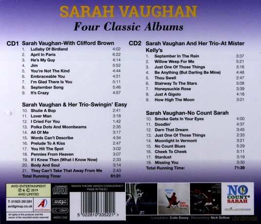 Sarah Vaughan: Four Classic Albums [CD]