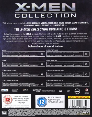 Xmen Collection (X-Men: Pierwsza klasa / X-Men geneza: Wolverine / X-Men / X-Men 2 / X-Men: Ostatni bastion / Wolverine / X-Men: Przeszłość, która nadejdzie / X-Men: Apocalypse) [8xBlu-Ray]+[Blu-Ray 3D]