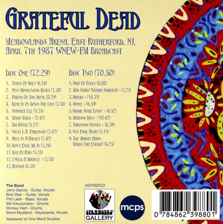 Grateful Dead: Meadowlands Arena. East Rutherford. Nj. April 7Th 1987 Wnew-Fm Broadcast [2CD]