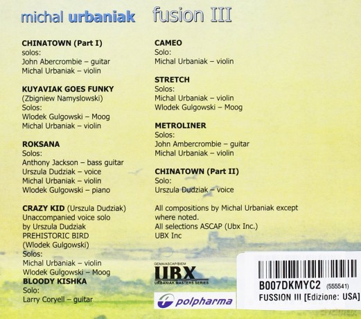 Michał Urbaniak: Fusion III (digipack) [CD]