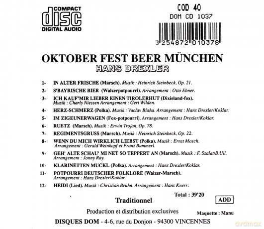 Oktober Fest Beer Munchen: Hans Drexler [CD]