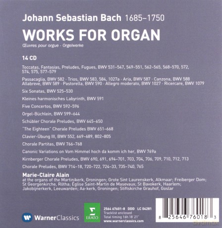Marie-Claire Alain: Bach: Complete Organworks [14CD]