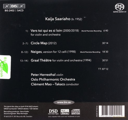 Herresthal & Oslo & Mao - Takacs: Kaija Saariaho: Graal Theatre / Circle Map / Neiges / Vers Toi Qui Es Si Loin [SACD]