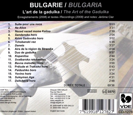 Bulgarie Gadulka: L'Art De La Gadulka [CD]