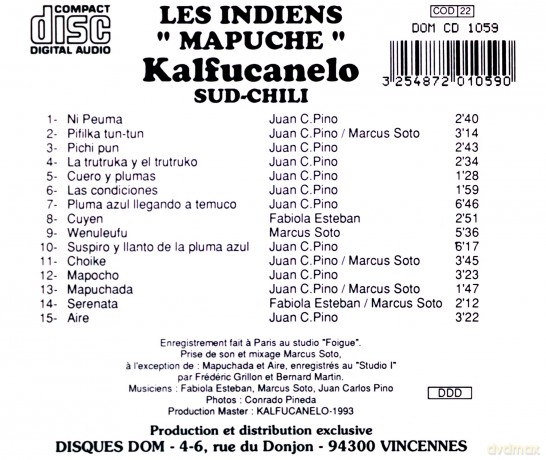 Groupe Kalfucanelo: Les Indiens Mapuche [CD]
