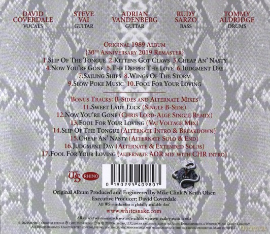 Whitesnake: Slip Of The Tongue (30th Anniversary Edition) [CD]