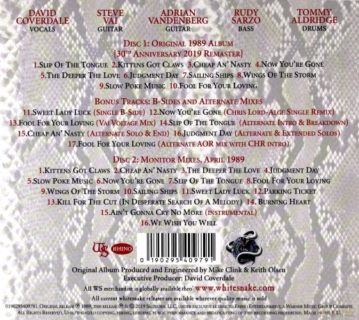 Whitesnake: Slip Of The Tongue (30th Anniversary Edition) [2CD]