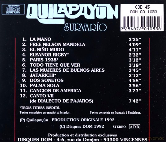 Quilapayun: Survario [CD]