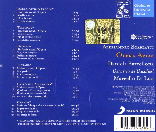 Daniela Barcellona: Alessandro Scarlatti Opera Arias [CD]