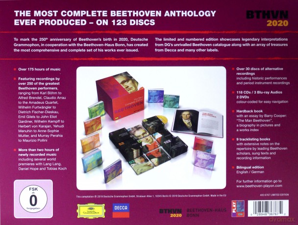 Beethoven The New Complete Edition [BOX] [3xBlu-Ray]+[2DVD]+[118CD]