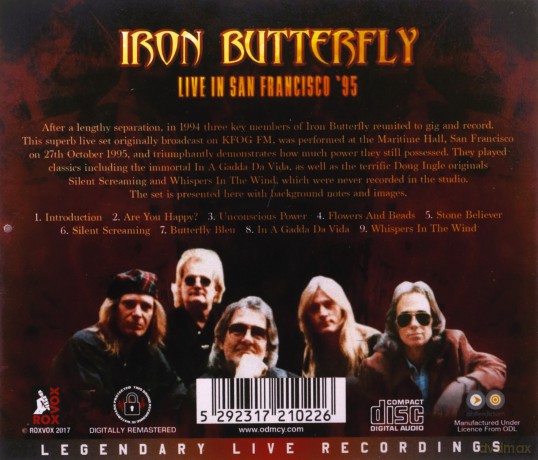 Iron Butterfly: Live In San Francisco 95 [CD]