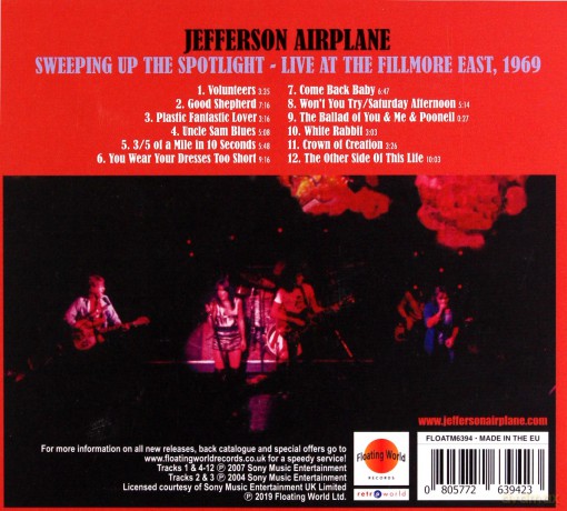 Jefferson Airplane: Sweeping Up The Spotlight Live At The Fillmore East [CD]