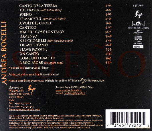 Andrea Bocelli: Sueno [CD]
