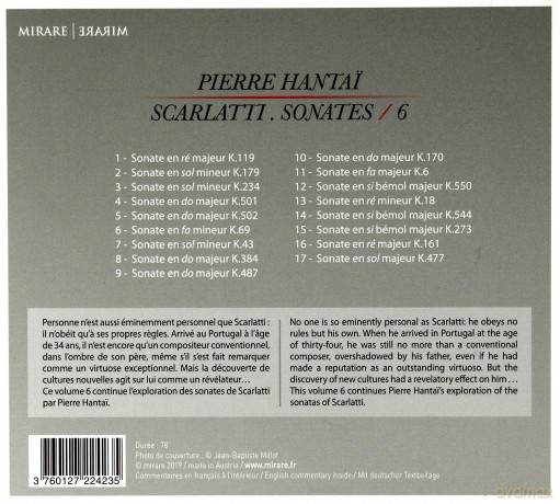 Scarlatti: Sonates 6 Hantai (digipack) [CD]