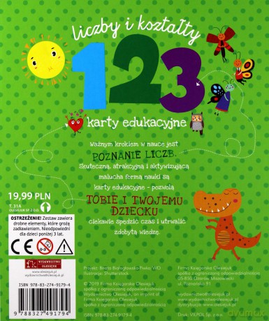 123 Liczby i kształty. Karty edukacyjne dla najmłodszych - praca zbiorowa [KSIĄŻKA]