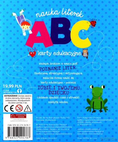 ABC Nauka literek. Karty edu. dla najmłodszych [KSIĄŻKA]