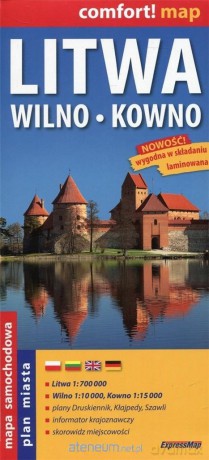 Comfort!map Litwa, Wilno, Kowno 1:700 000