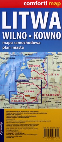 Comfort!map Litwa, Wilno, Kowno 1:700 000