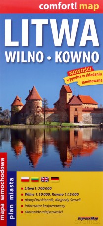 Comfort!map Litwa, Wilno, Kowno 1:700 000