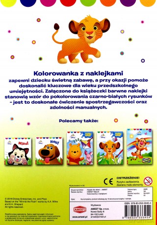 Disney Maluch. Kolorowanka z naklejkami [KSIĄŻKA]