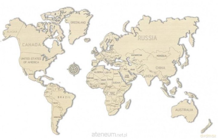 Drewniane puzzle 3D Mapa Świata L [PUZZLE]