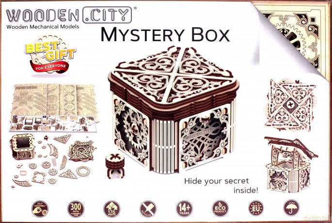 Drewniane puzzle 3D Tajemnicza szkatułka [PUZZLE]