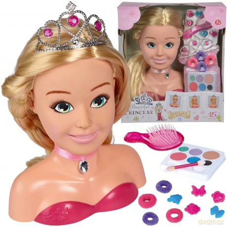 Duża głowa księżniczki do stylizacji 26 cm