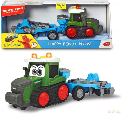 Happy Ciągnik gąsienicowy Fendt i pług 30 cm