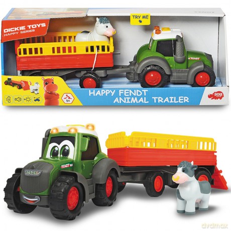 Happy Traktor Fendt i przyczepka ze zwierzatkami