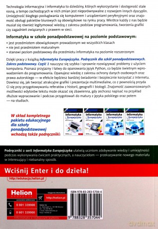 Informatyka Europejczyka LO zakres podstawowy cz. 1 - Grażyna Szabłowicz-Zawadzka, Danuta Korman [KSIĄŻKA]